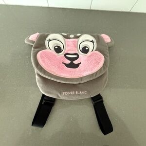 Little Girl Fabric Poivre Blanc 10" Back Pack -Barely Used